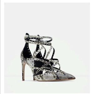 zara snakeskin heels